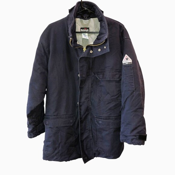 Bulwark FR 2112 Mens XL Blue Flame Resistant Heavyweight Mid Length Jacket Coat - Picture 1 of 16